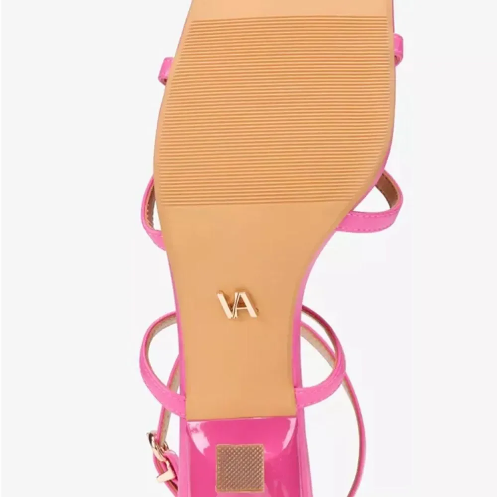 VAILA Women's Isabella Strappy Kitten-Heel Dress Sandals Brown 11US  PINK 10,13